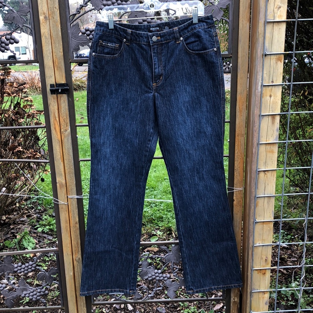 Chicos blue jeans with bling size 2/12